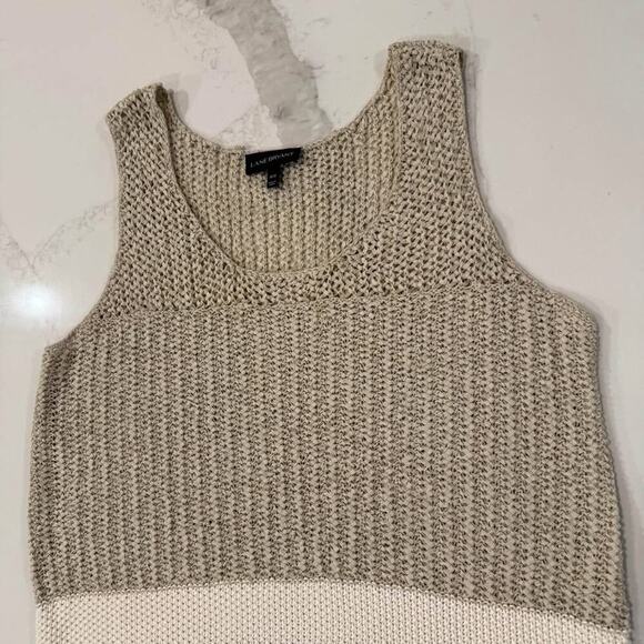 Lane Bryant Fringe Knit Sleeveless Tank Top Women's 18/20 Beige Stretch Vacation - Picture 3 of 6